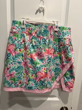 Stella Parker Tropical Floral Skort in Pink & Teal Size M